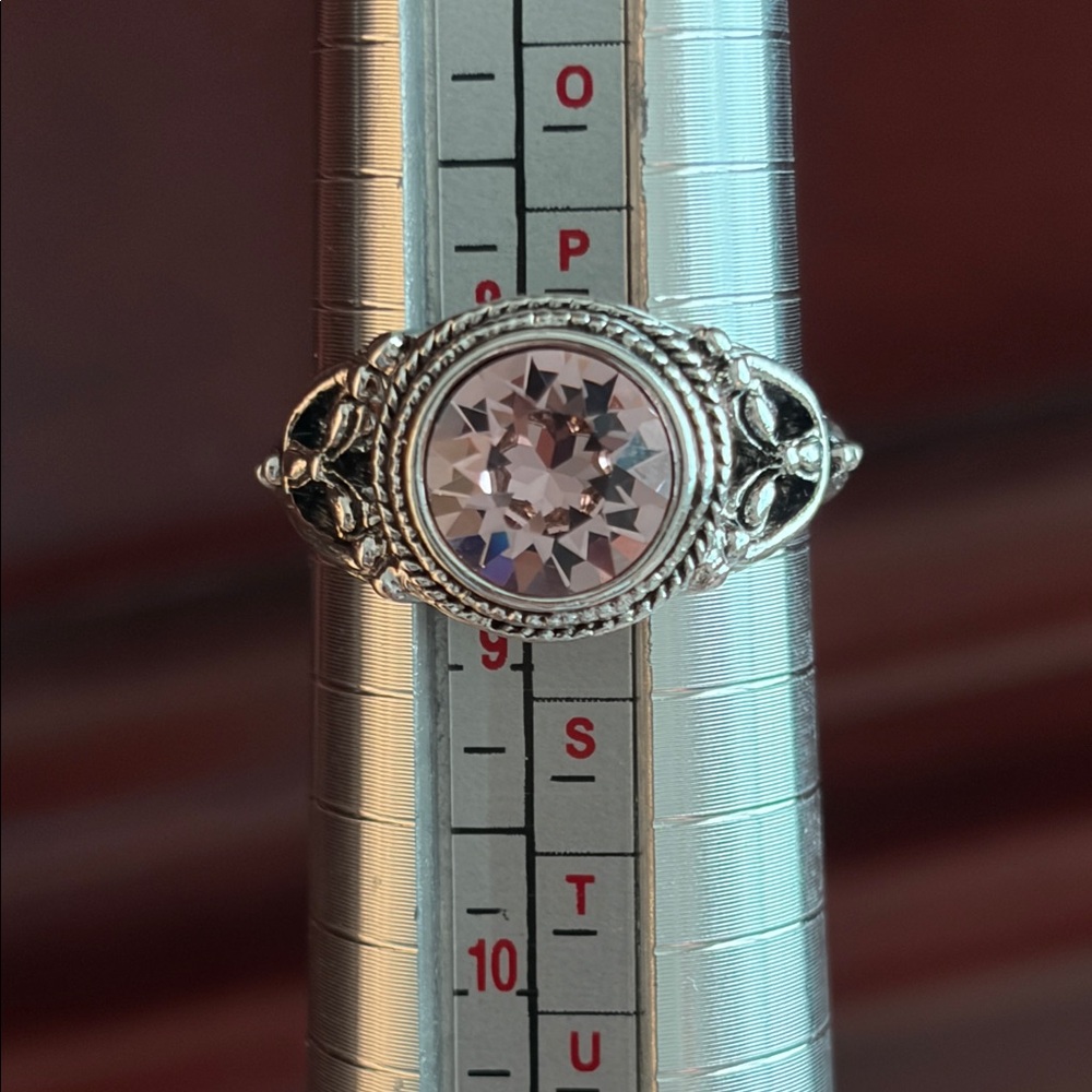 Silver Ring with Pale Pink Gemstone #606